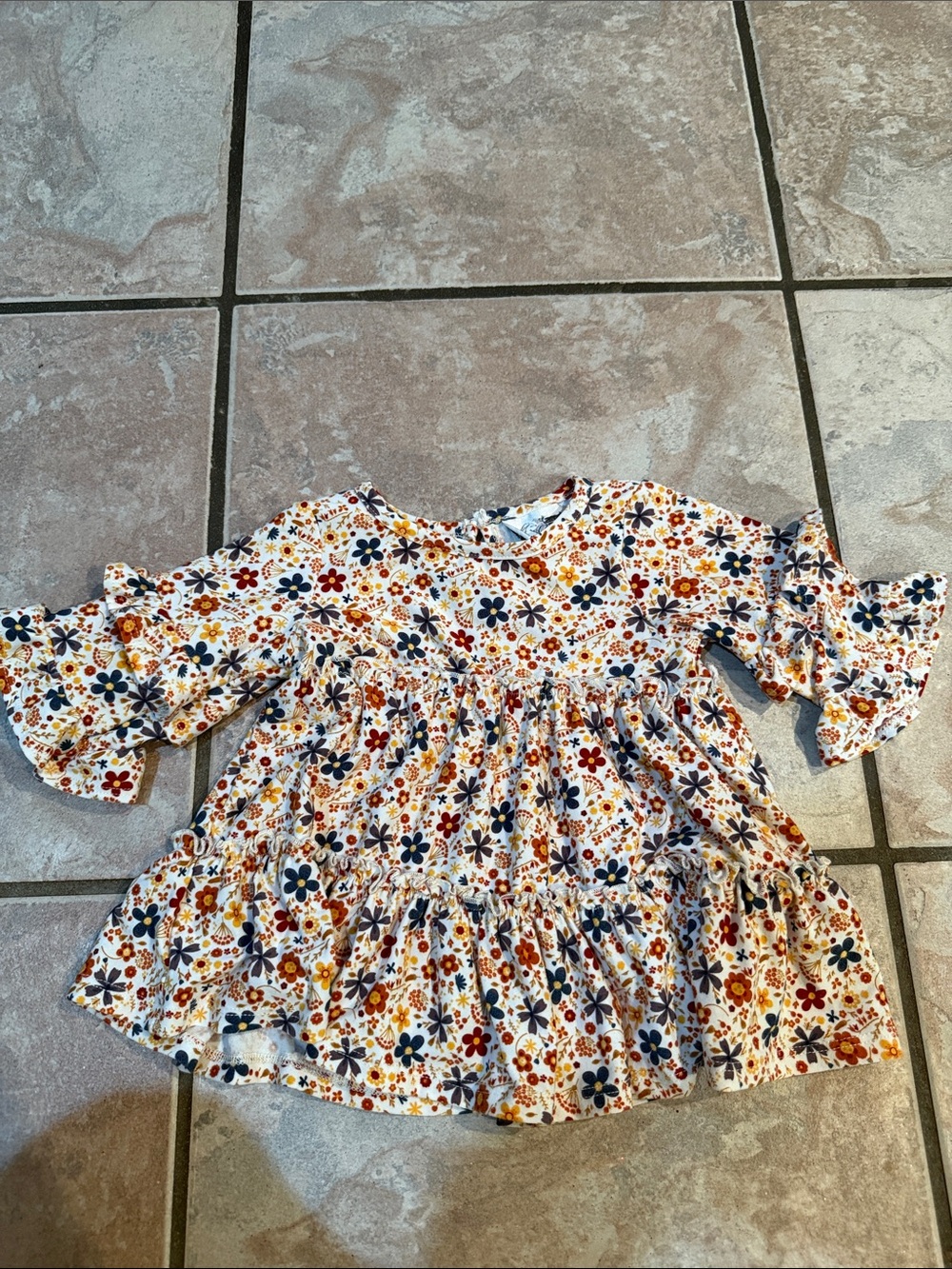 Rare Editions White Floral Ruffle Peplum Top